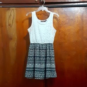 Short black and white dress.